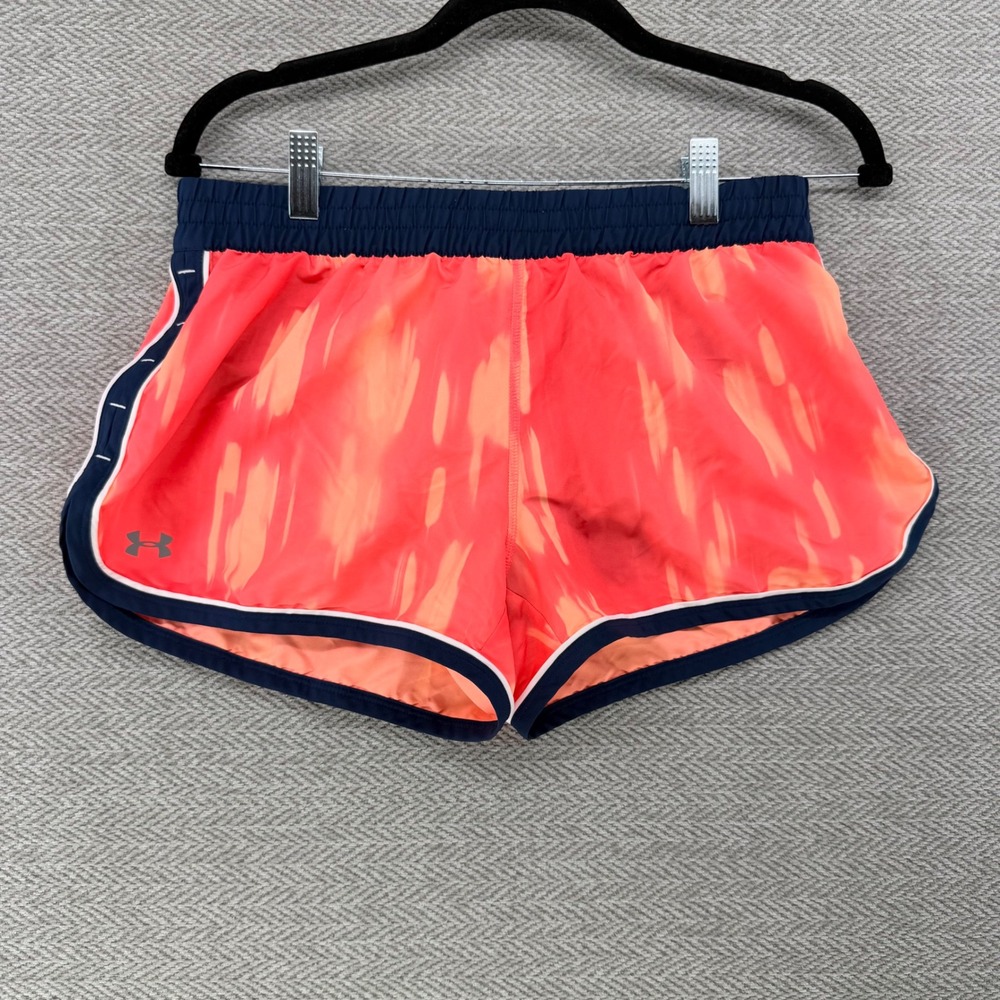 Under Armour Running Shorts Small Orange Polyester HeatGear Active Gym Athletic